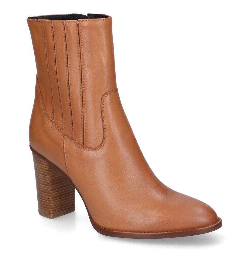 Zinda Bottines à talons en Cognac pour femmes (314377)