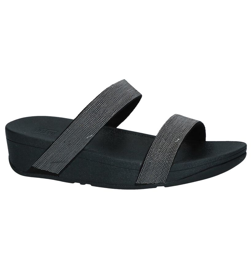 Zwarte Slippers FitFlop Lottie Shimmer Mesh in stof (240985)