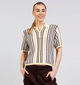 Minus Katie Knit Stripe Polo T-shirt en Jaune pour femmes (374233)