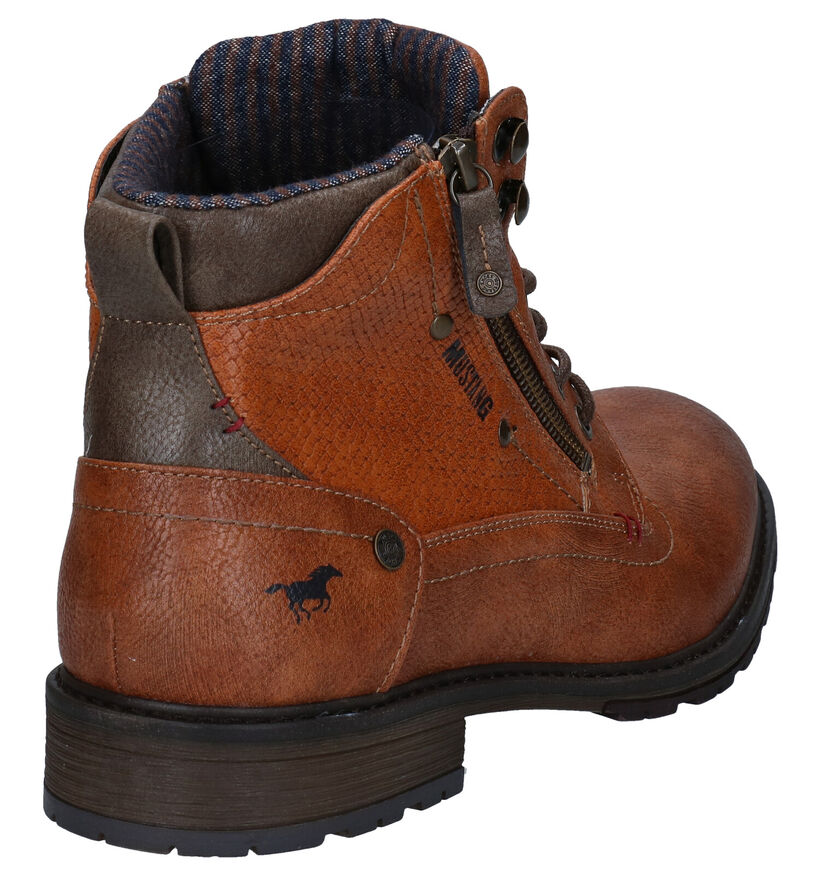 Mustang Cognac Boots in kunstleer (313557)