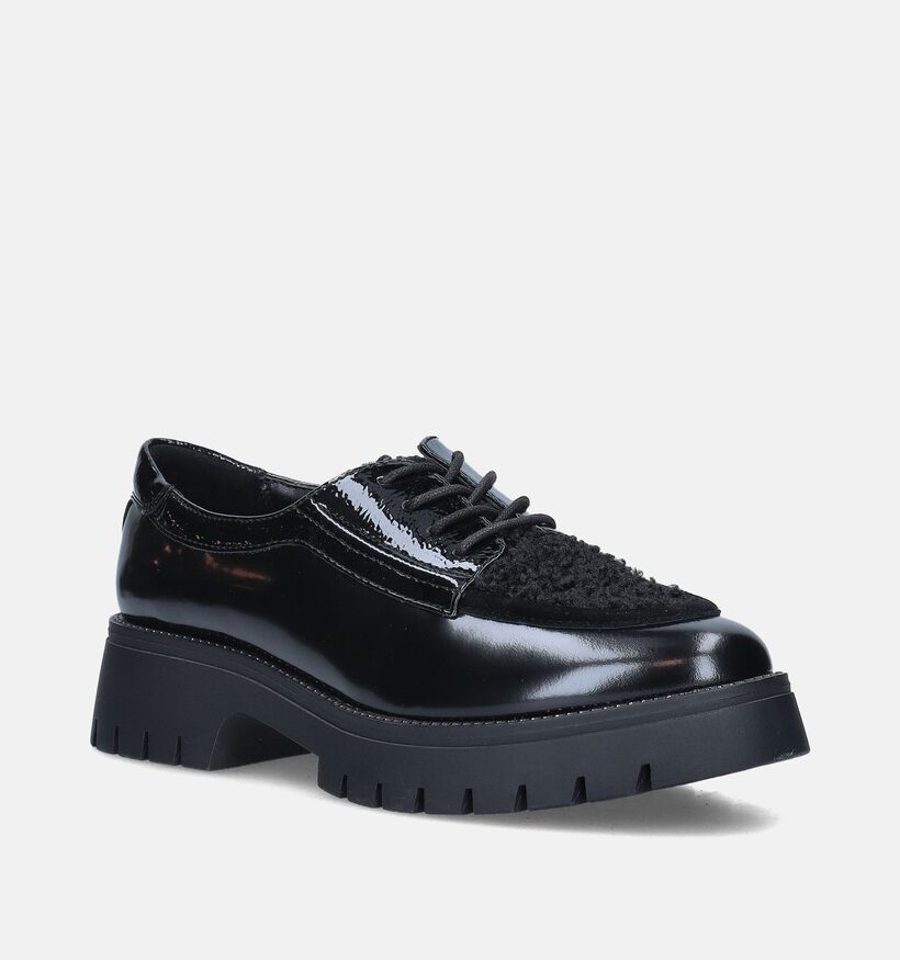 Regarde Le Ciel Laticia-01 Zwarte Chunky veterschoenen voor dames (347263)