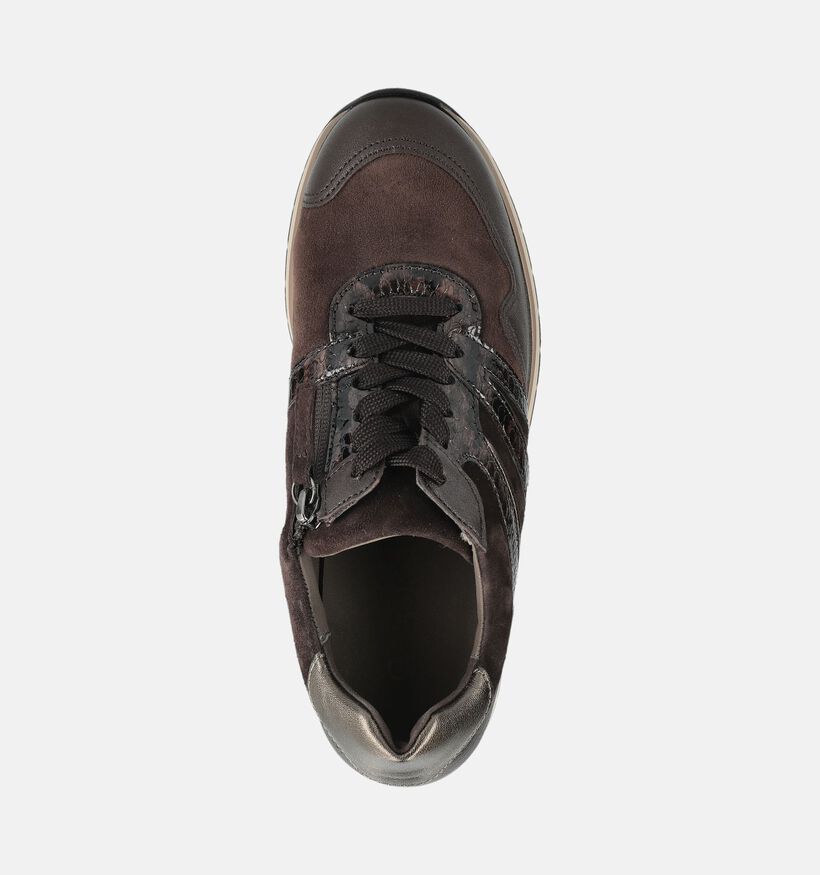 Gabor Donkerbruine Schoenen met Veter en Rits voor dames (376985) - geschikt voor steunzolen