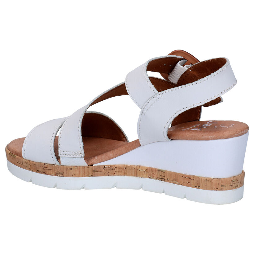 Jana Sandales à talons en Blanc en cuir (270477)