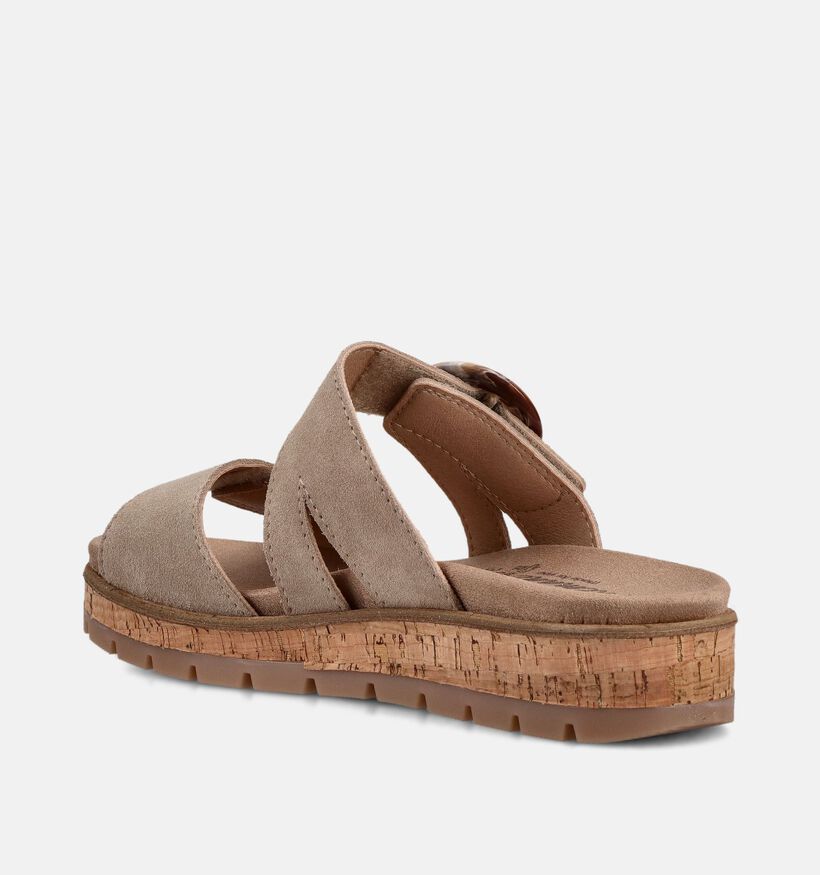 Solemade Mia 113 Taupe Slippers met Sleehak voor dames (371638) - geschikt voor steunzolen