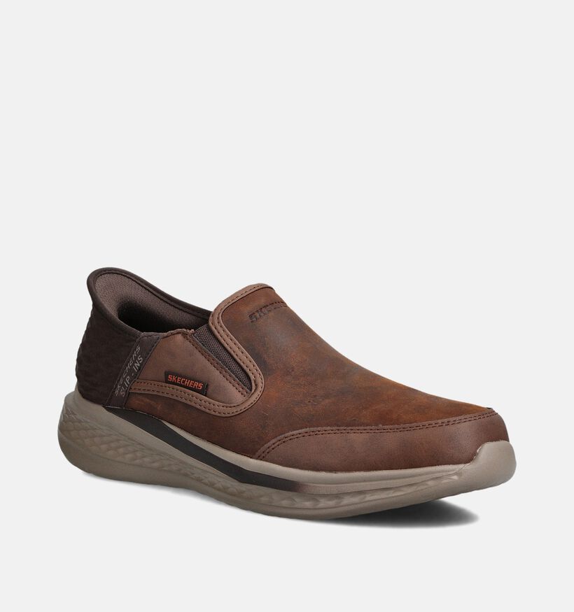 Skechers Slade Cooper Cognac Slip-ons voor heren (375624) - geschikt voor steunzolen