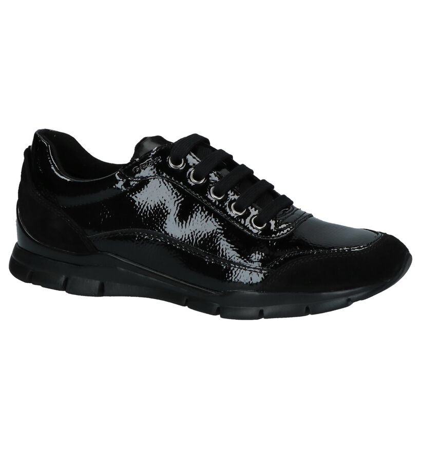 Geox Sukie Zwarte Comfortabele Veterschoenen in daim (223231)