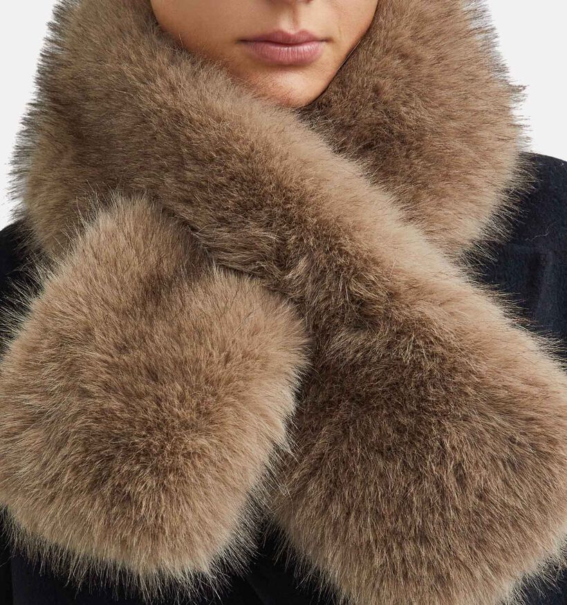 comma Ch&acirc;le Faux-Fur en Marron pour femmes (381798)