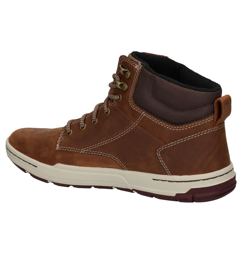 Caterpillar Colfax Mid Bottines en Cognac en cuir (282688)