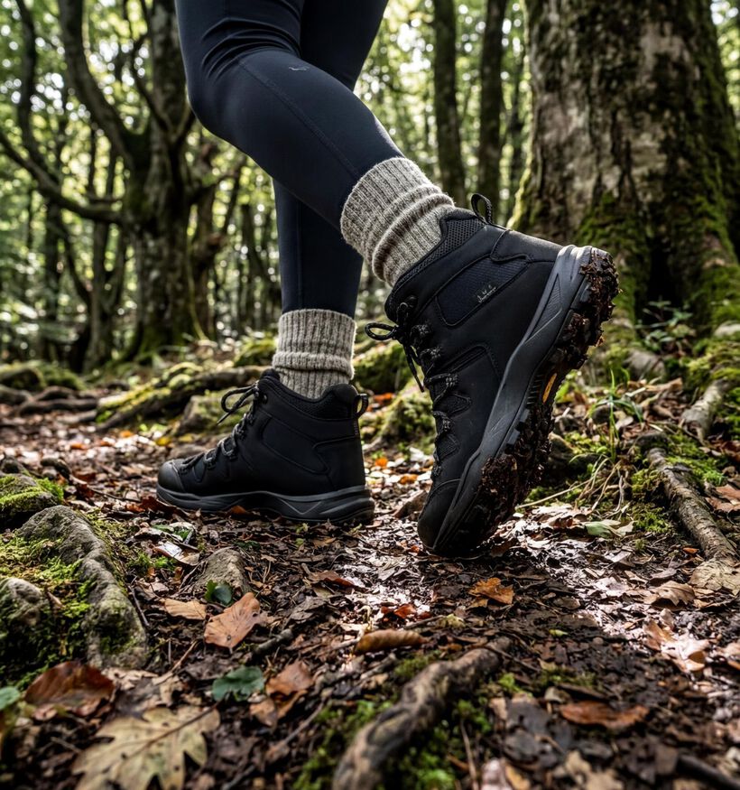 Icepeak Ansio Zwarte Wandelschoenen voor dames (374330) - geschikt voor steunzolen