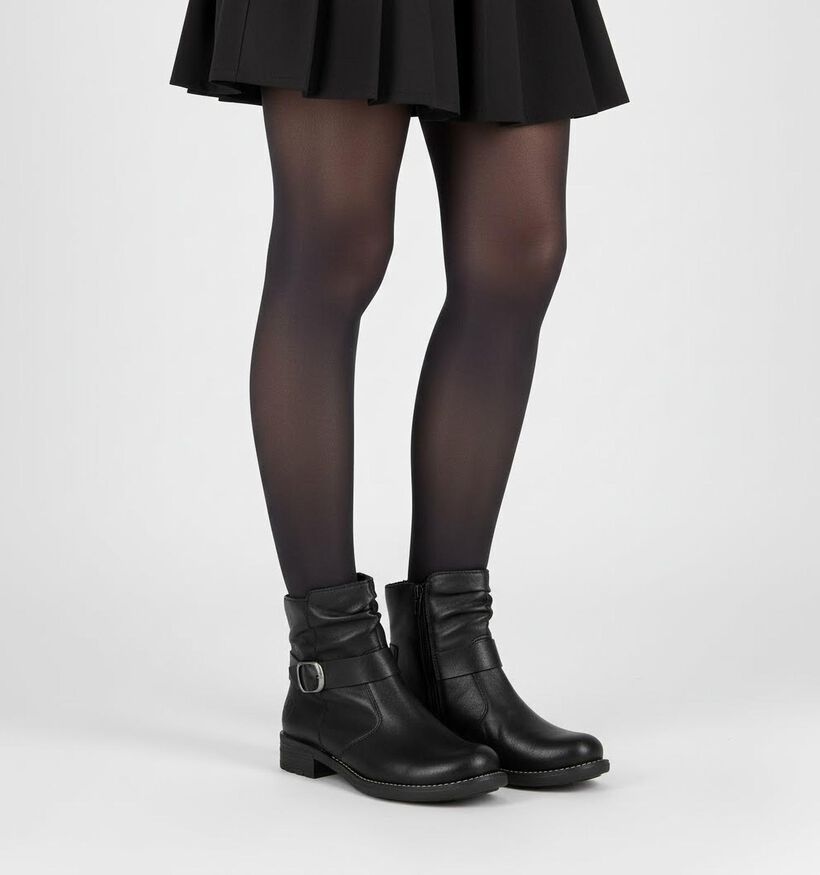 Rieker Zwarte Enkellaarsjes voor dames (363529) - geschikt voor steunzolen