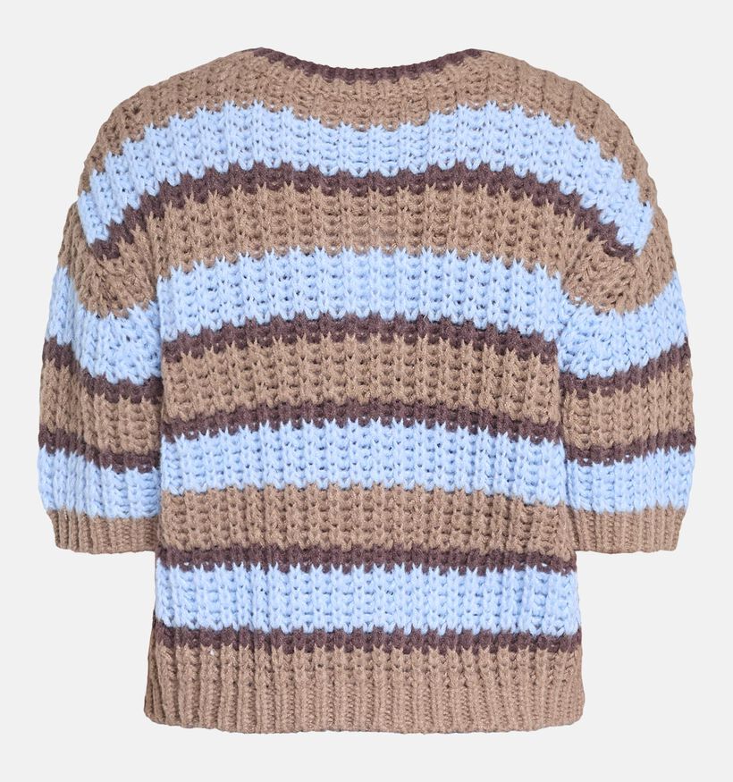 Sisters Point Krissy Donkerbeige/Blauwe Gestreepte Trui voor dames (374886)