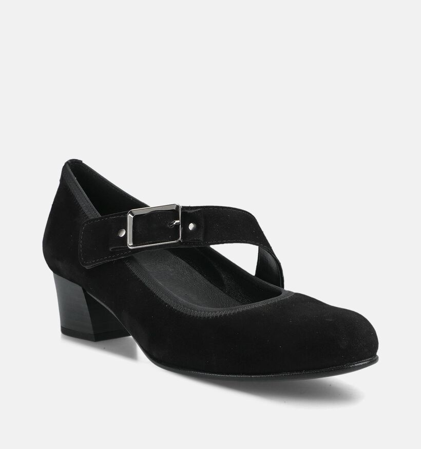 Gabor Comfort Chaussures plates en Noir pour femmes (380036) - pour semelles orthop&eacute;diques