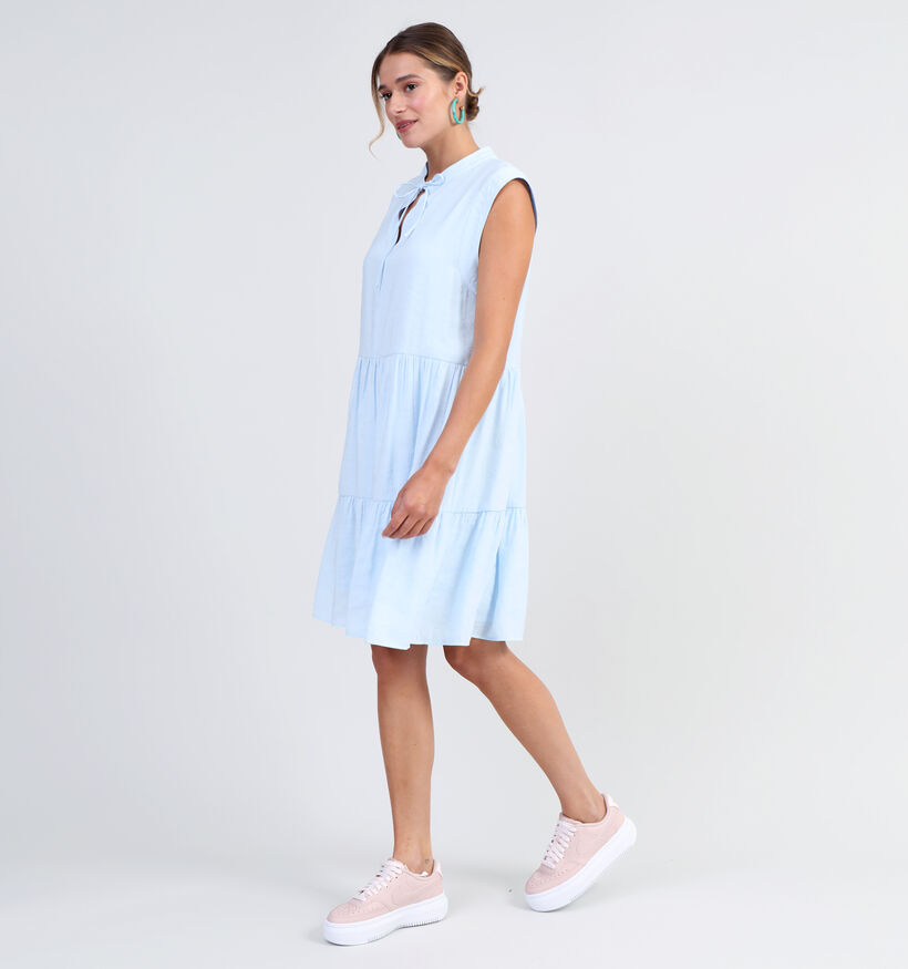 comma casual identity Robe ligne A en Bleu (327258)