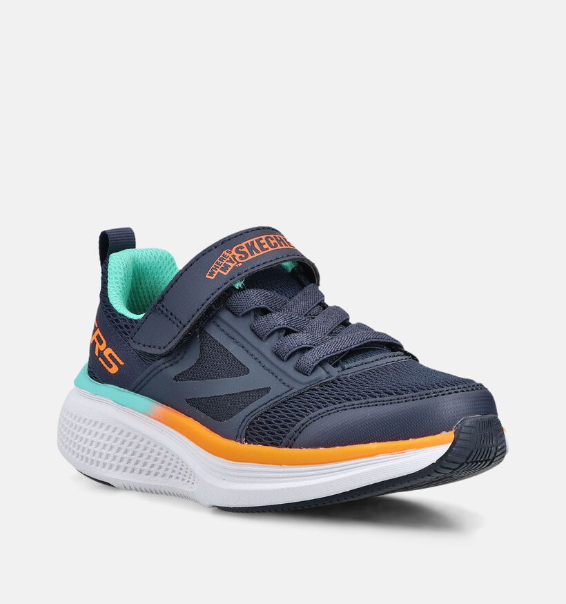 Skechers Go Run Elevate 2.0 Baskets basses en Bleu fonc&eacute; pour gar&ccedil;ons (375676) - pour semelles orthop&eacute;diques