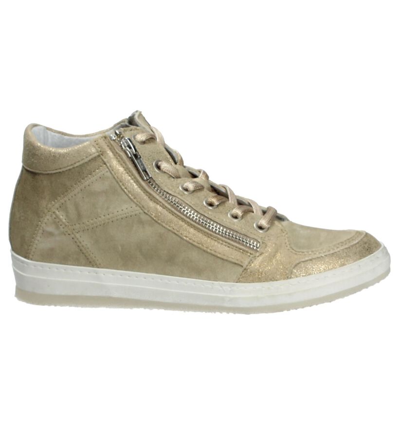 Khrio Beige Sneaker met Sleehak, , pdp