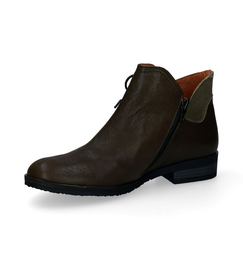 Brako Bottines plates en Vert kaki pour femmes (299287) - pour semelles orthopédiques