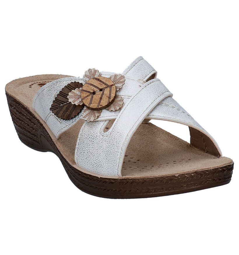 Inblu Witte Slippers in kunstleer (266400)