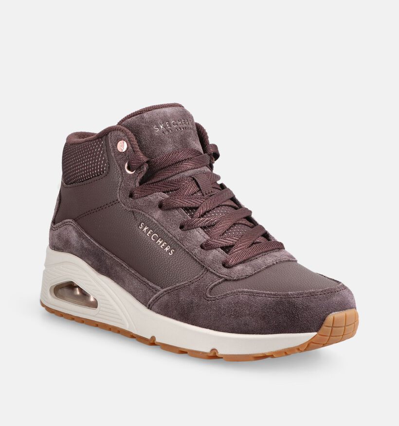 Skechers Uno Stacre Shine Baskets montantes en Marron pour femmes (376923) - pour semelles orthop&eacute;diques