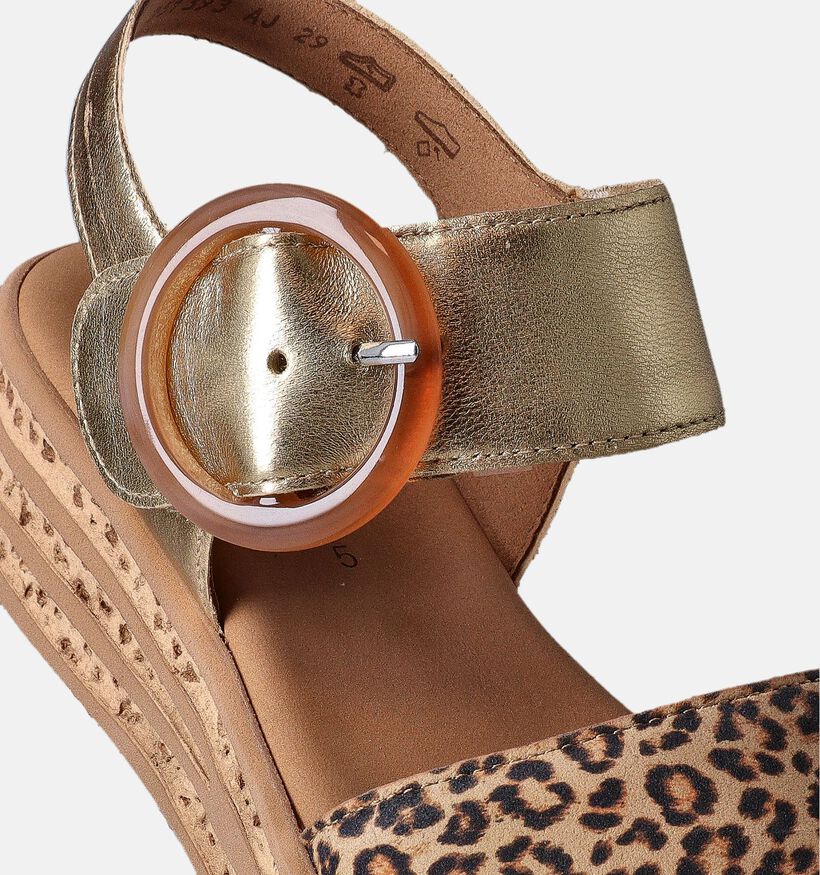 Gabor Best Fitting Gouden Sandalen met sleehak voor dames (355078)