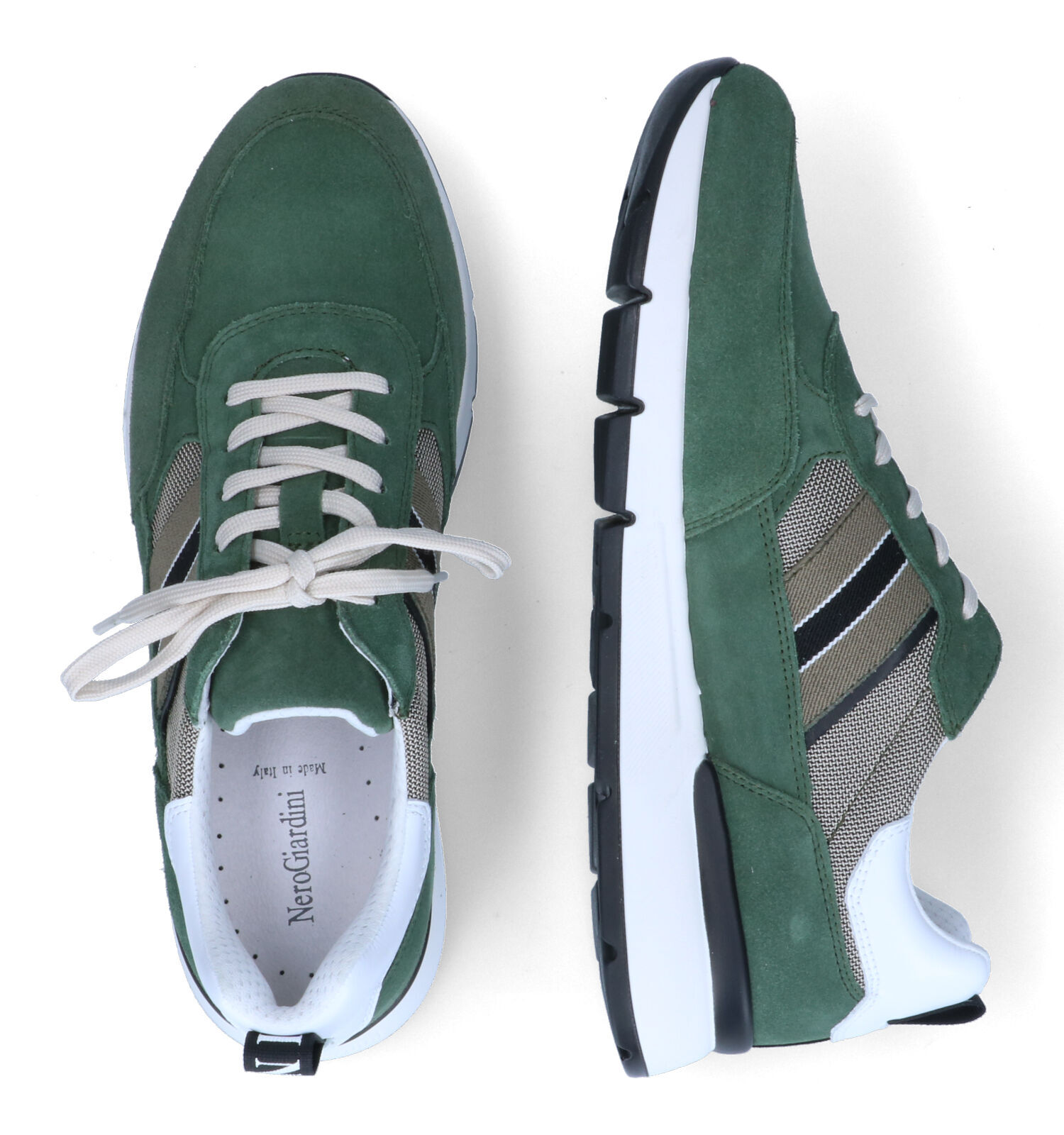 NeroGiardini Groene Veterschoenen Heren Lage schoenen Online op TORFS.BE