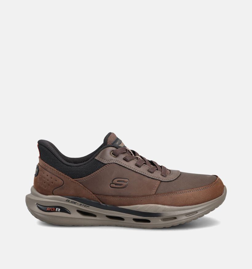 Skechers Arch Fit Orvan Moxley Donkerbruine Loopschoenen voor heren (379526) - geschikt voor steunzolen
