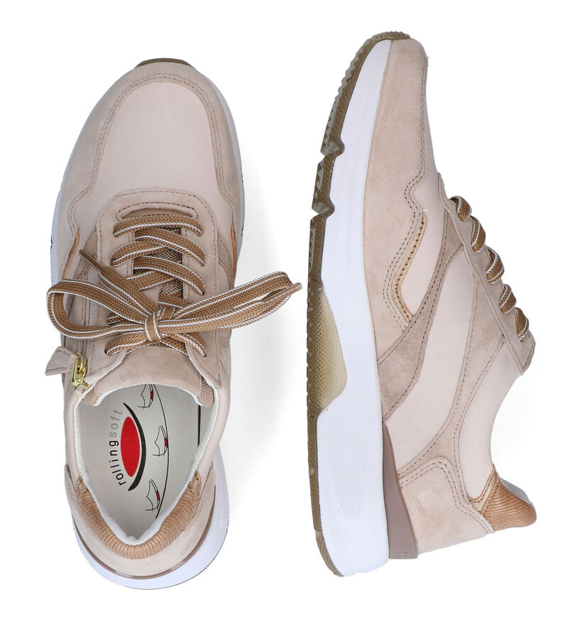 Gabor Rollingsoft Beige Sneakers in daim (306227)