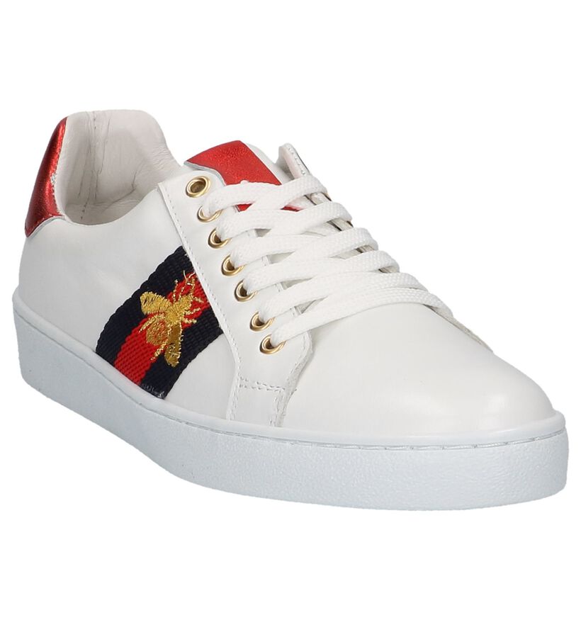 Via Limone Witte Sneakers met Tekening in leer (225878)