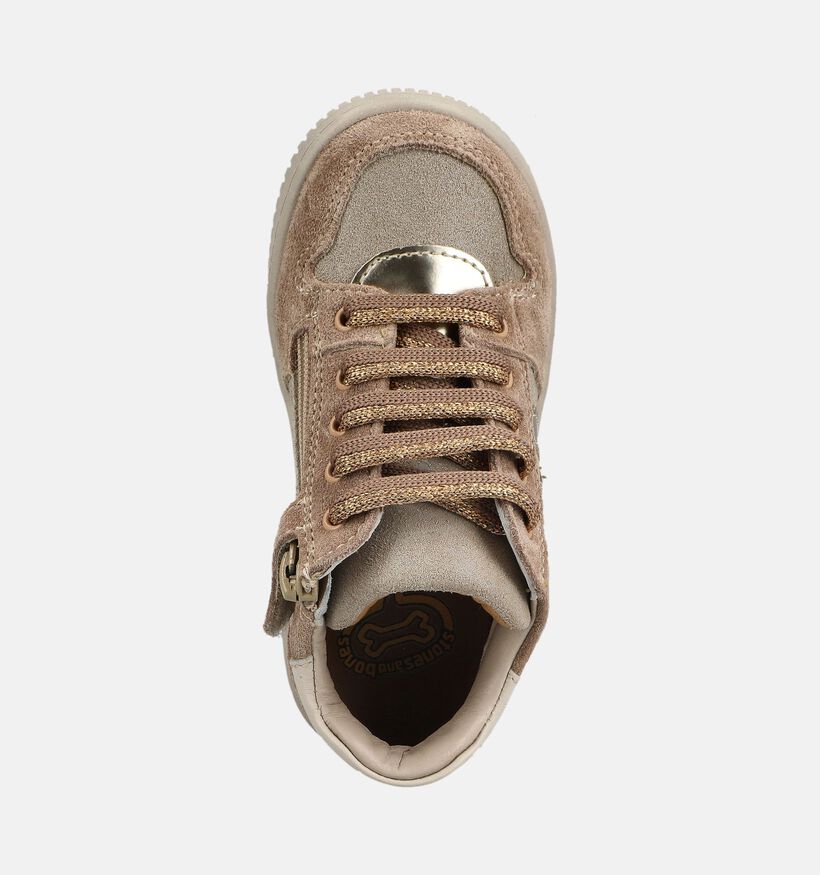 STONES and BONES Naif Gouden Schoenen met Veter en Rits voor meisjes (378230) - geschikt voor steunzolen