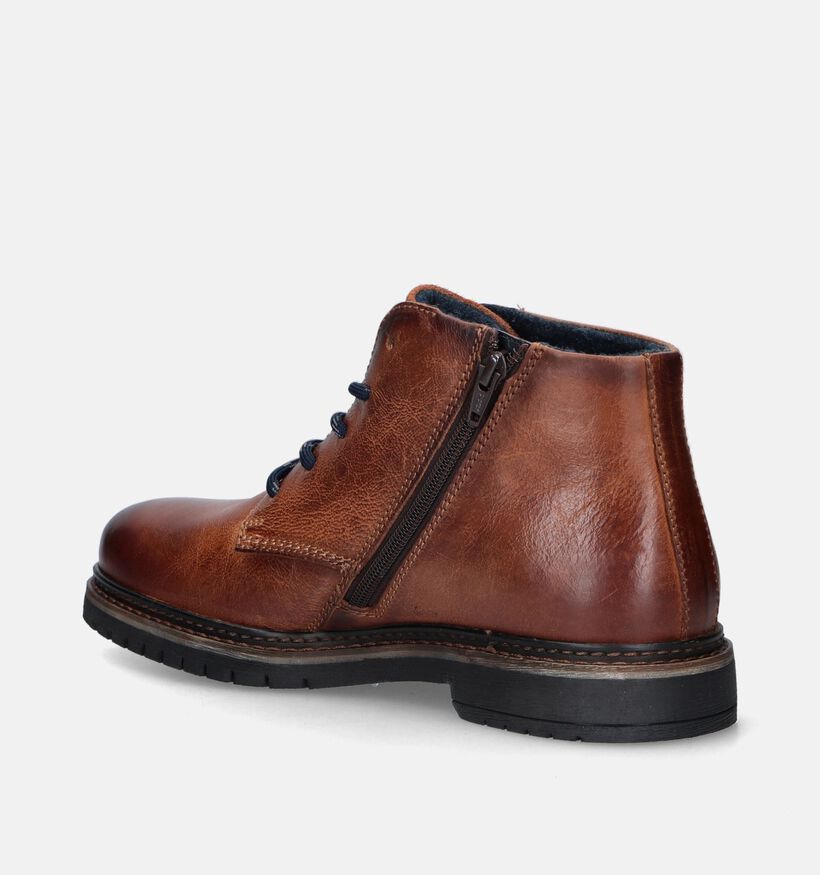 Bugatti Boots à lacets en Cognac pour hommes (346990) - pour semelles orthopédiques