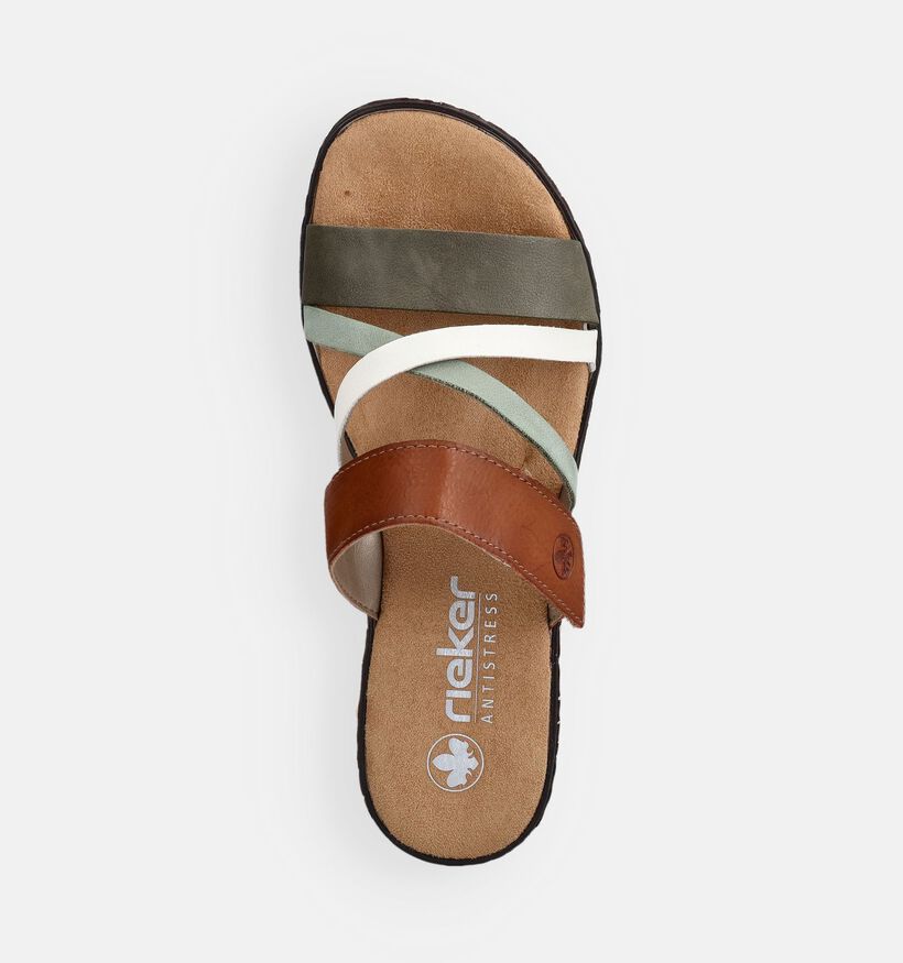 Rieker Kaki Slippers met sleehak voor dames (370392)