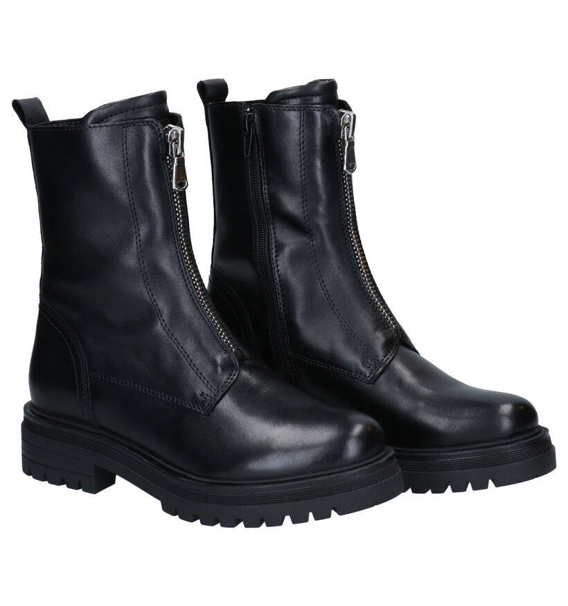 Poelman Bottines motardes en Noir en cuir (300325)