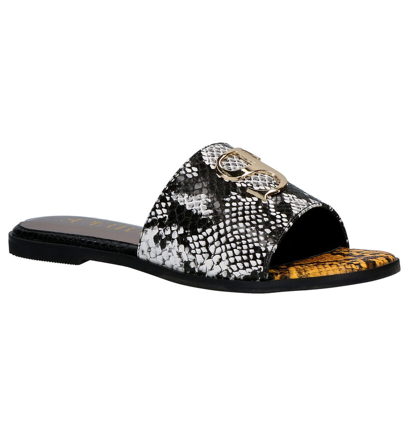 Supertrash Zwarte Slippers in kunstleer (274143)