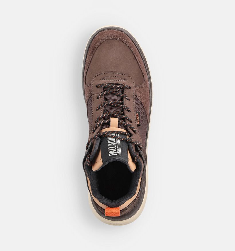 Palladium Pallaflex LO Mix Donkerbruine Veterschoenen voor heren (362104) - geschikt voor steunzolen