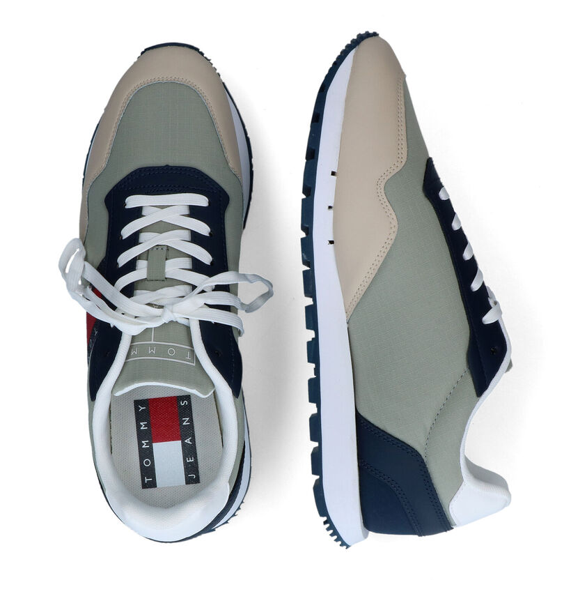 Tommy Hilfiger Retro Groene Sneakers in kunstleer (310849)