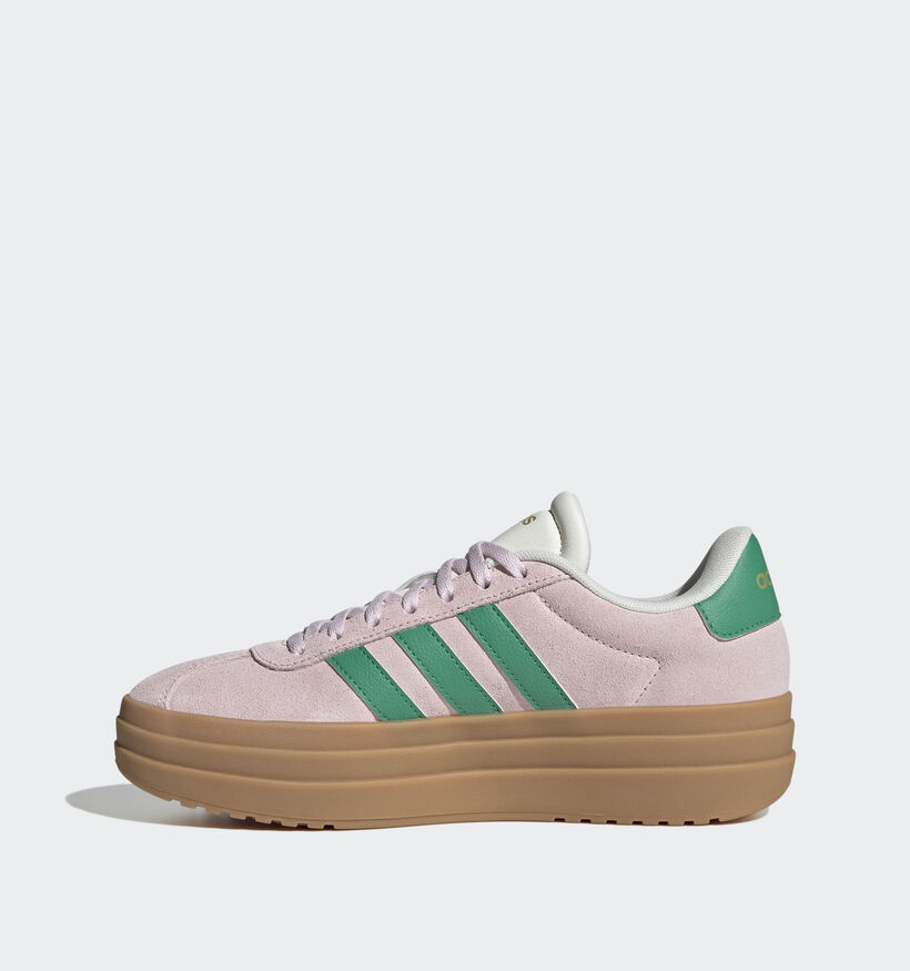 adidas VL Court Bold Baskets en Rose/Vert pour femmes (365348) - pour semelles orthopédiques