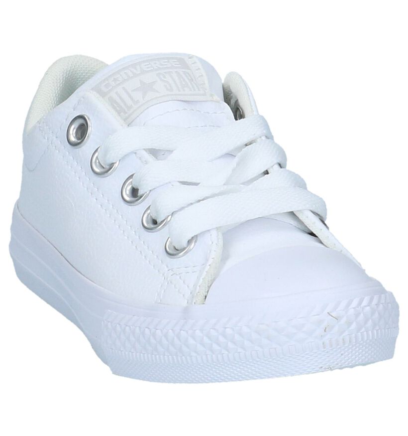 Witte Lage Sportieve Sneakers Converse All Star Chuck Taylor Street in kunstleer (210589)