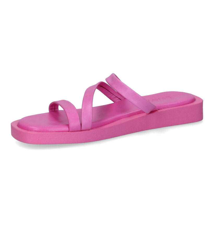 Inuovo Nu-pieds plates en Fuchsia pour femmes (309543)