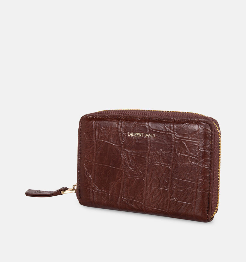 Laurent David Cognac Portemonnee met Rits voor dames (381593)