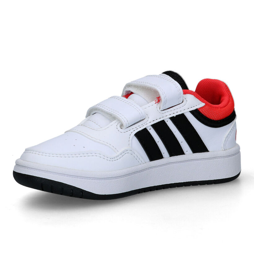 adidas Hoops 3.0 Witte Sneakers voor jongens (318803) - geschikt voor steunzolen