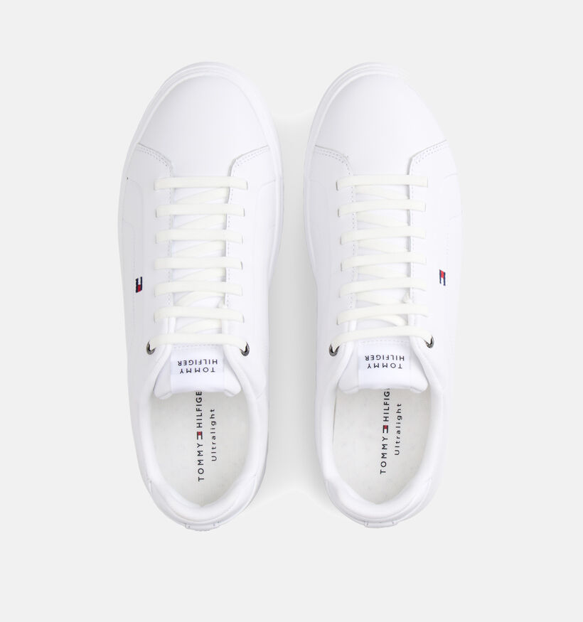 Tommy Hilfiger Icon Court Chaussures &agrave; lacets en Blanc pour hommes (368605) - pour semelles orthop&eacute;diques