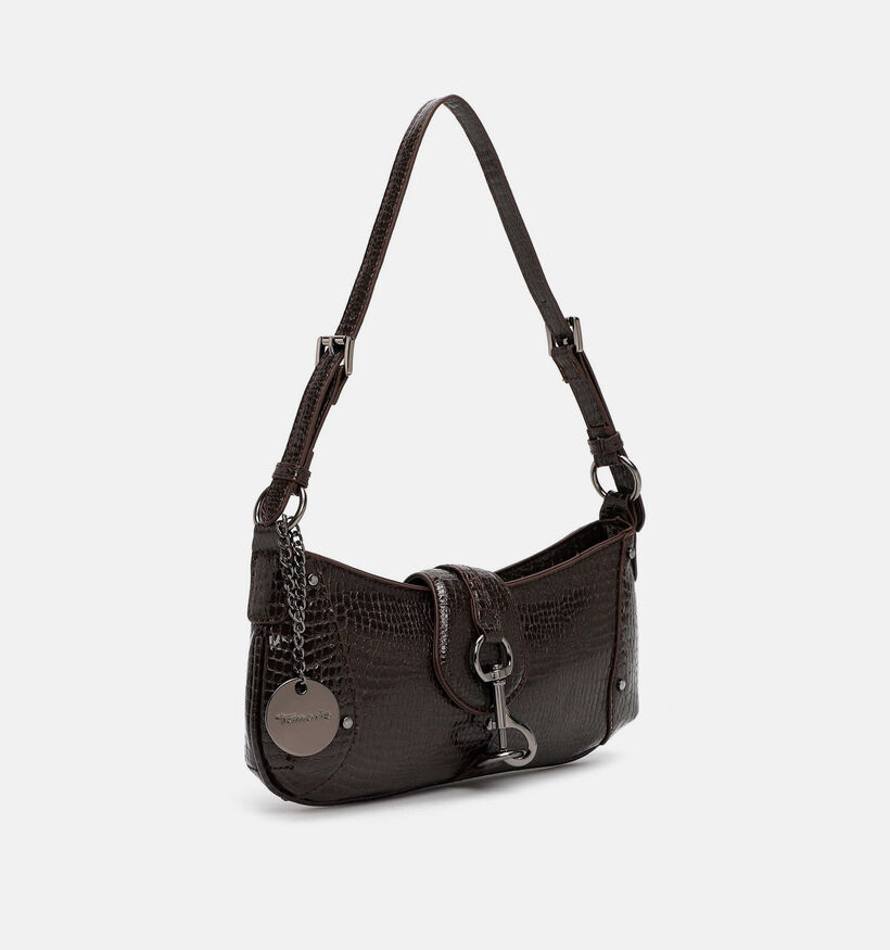 Tamaris Marina Snake Donkerbruine Schoudertas voor dames (378748)
