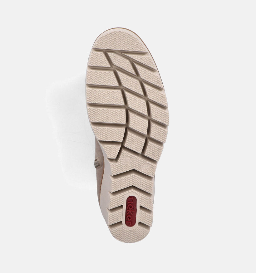 Rieker Beige Enkellaarsjes met sleehak voor dames (347415)