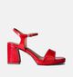 Tamaris Sandales avec talon carré en Rouge pour femmes (354335)