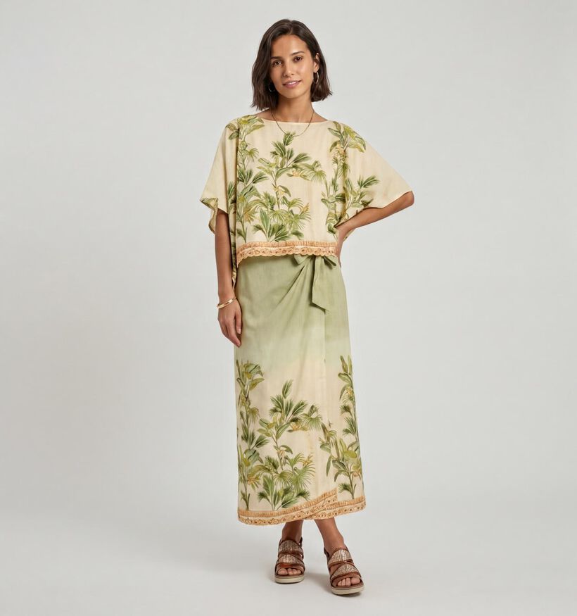 Vero Moda Heather Beige/Groene Blouse voor dames (379093)