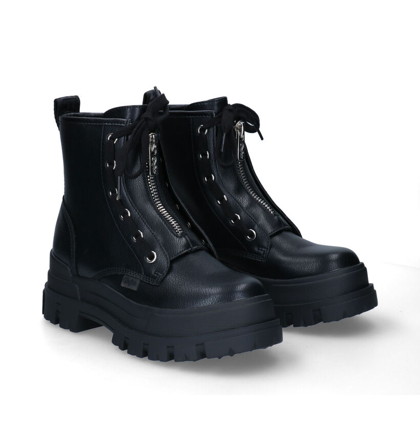 Buffalo Aspha Zip Zwarte Boots in kunstleer (295254)