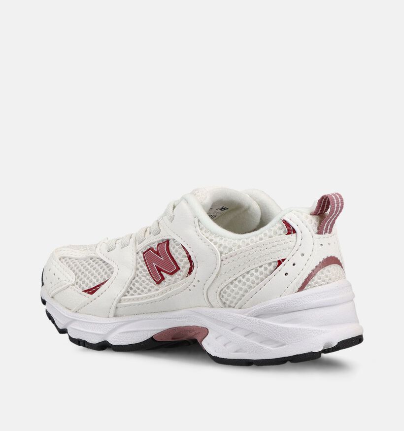 New Balance 530 Baskets en Blanc/Rose fonc&eacute; pour filles (366212) - pour semelles orthop&eacute;diques