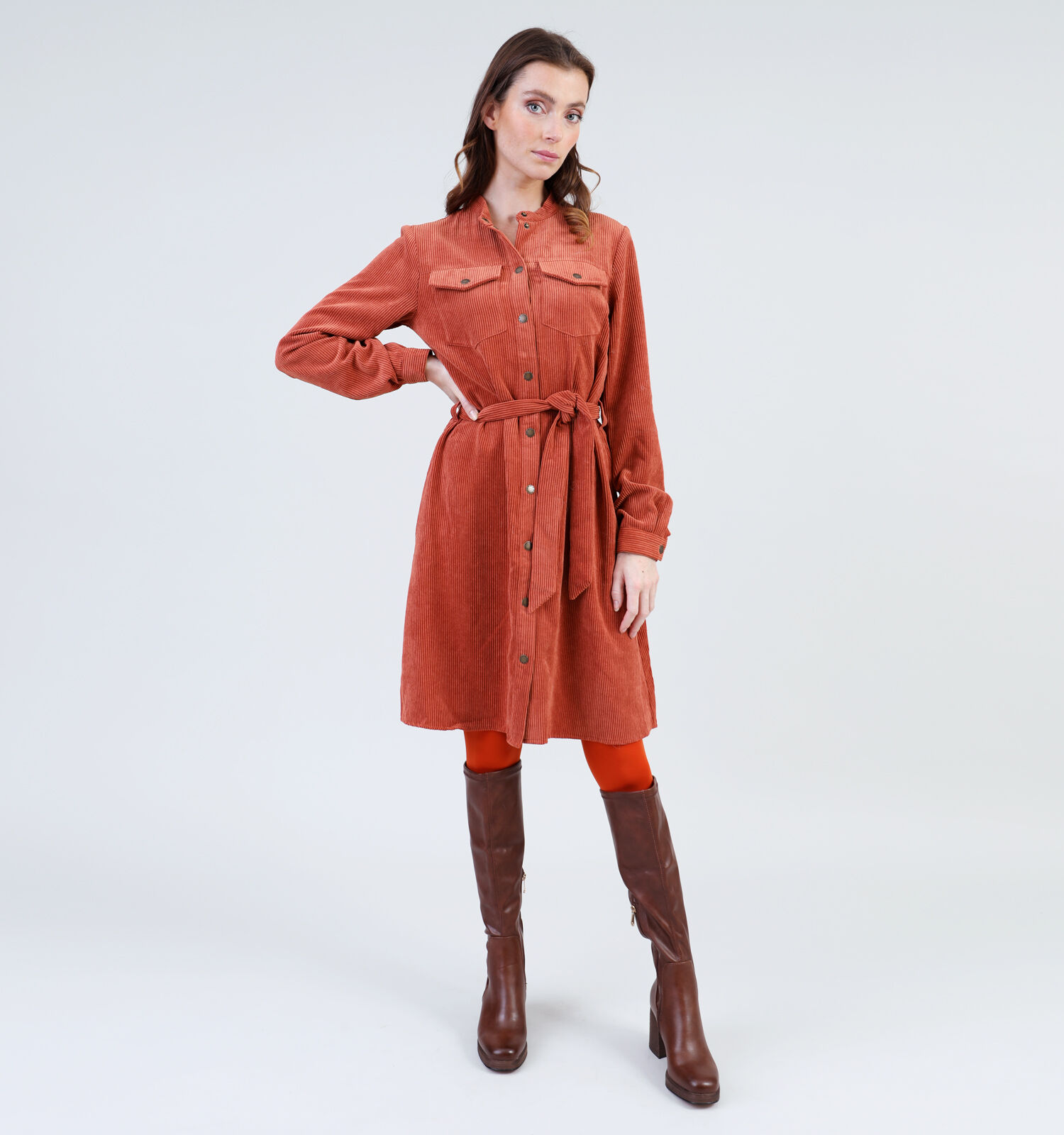 Ribfluweel jurk dames store