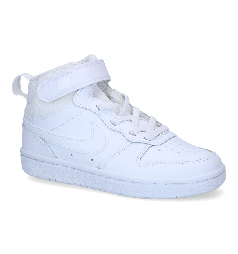 Nike Court Borough Mid 2 PS Baskets en Blanc en cuir (299892)