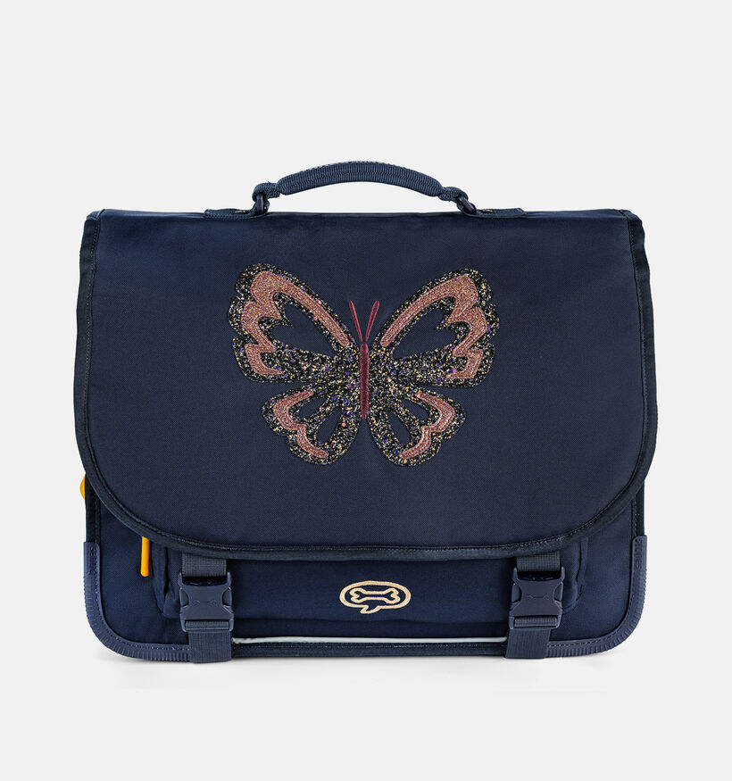 STONES and BONES Glitter Butterfly Cartable en Bleu fonc&eacute; pour filles (377425)