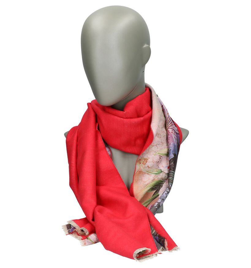 Rode Sjaal met Bloemenprint Pia Rossini Delilah (235202)